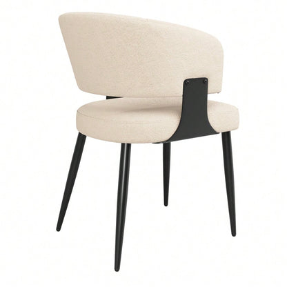 Hochwertiger Flanell (2 Stück) Esszimmerstuhl Schminkstuhl Frisiertisch Ergonomischer Stuhl Leichter Luxusstuhl Gebogene Rückenlehne, Beige/Grau