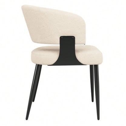 Hochwertiger Flanell (2 Stück) Esszimmerstuhl Schminkstuhl Frisiertisch Ergonomischer Stuhl Leichter Luxusstuhl Gebogene Rückenlehne, Beige/Grau