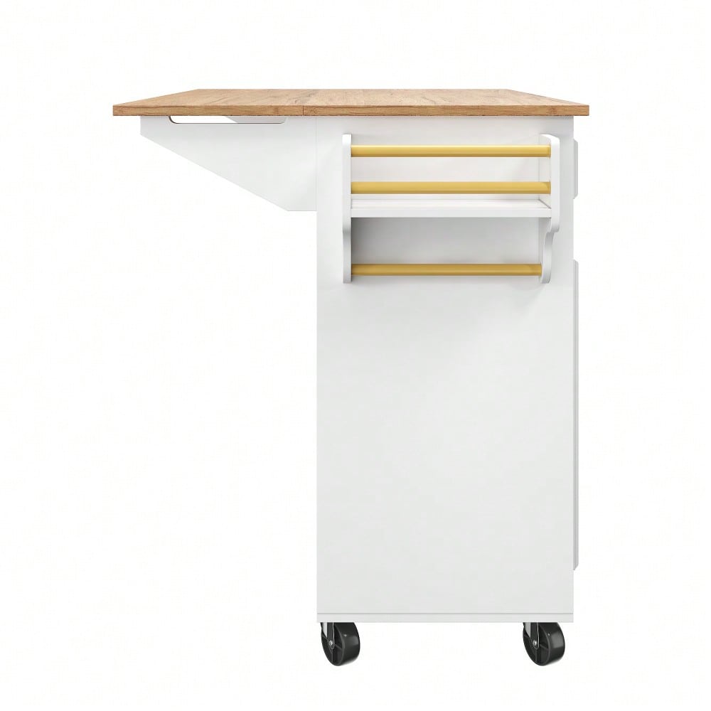Kücheninsel(110×45-75×92cm),Modernes Küchensiland, Küchenschrank, Abnehmbare Servierwagen buffetschrank, Speisewagen mit Vintage-Muster, buffetschrank, Multifunktionale Esstisch mit Speicherraum,weiß