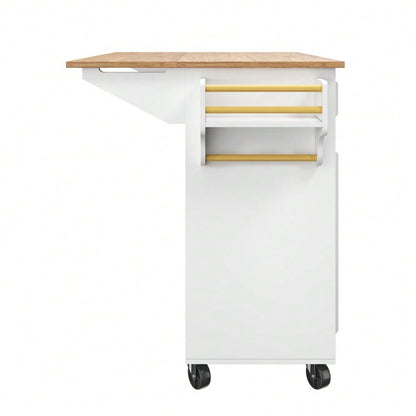 Kücheninsel(110×45-75×92cm),Modernes Küchensiland, Küchenschrank, Abnehmbare Servierwagen buffetschrank, Speisewagen mit Vintage-Muster, buffetschrank, Multifunktionale Esstisch mit Speicherraum,weiß