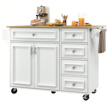Kücheninsel(110×45-75×92cm),Modernes Küchensiland, Küchenschrank, Abnehmbare Servierwagen buffetschrank, Speisewagen mit Vintage-Muster, buffetschrank, Multifunktionale Esstisch mit Speicherraum,weiß