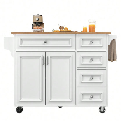 Kücheninsel(110×45-75×92cm),Modernes Küchensiland, Küchenschrank, Abnehmbare Servierwagen buffetschrank, Speisewagen mit Vintage-Muster, buffetschrank, Multifunktionale Esstisch mit Speicherraum,weiß