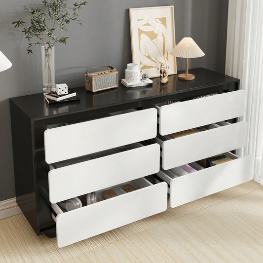 Sideboard, stilvolle Kommode mit sechs Schubladen – Frisiertisch im modernen Design, praktische Funktion.140×38×74,5cm