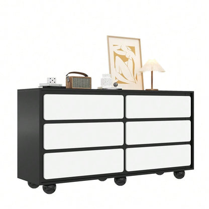 Sideboard, stilvolle Kommode mit sechs Schubladen – Frisiertisch im modernen Design, praktische Funktion.140×38×74,5cm