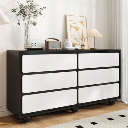 Sideboard, stilvolle Kommode mit sechs Schubladen – Frisiertisch im modernen Design, praktische Funktion.140×38×74,5cm