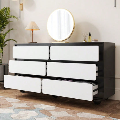 Sideboard, stilvolle Kommode mit sechs Schubladen – Frisiertisch im modernen Design, praktische Funktion.140×38×74,5cm