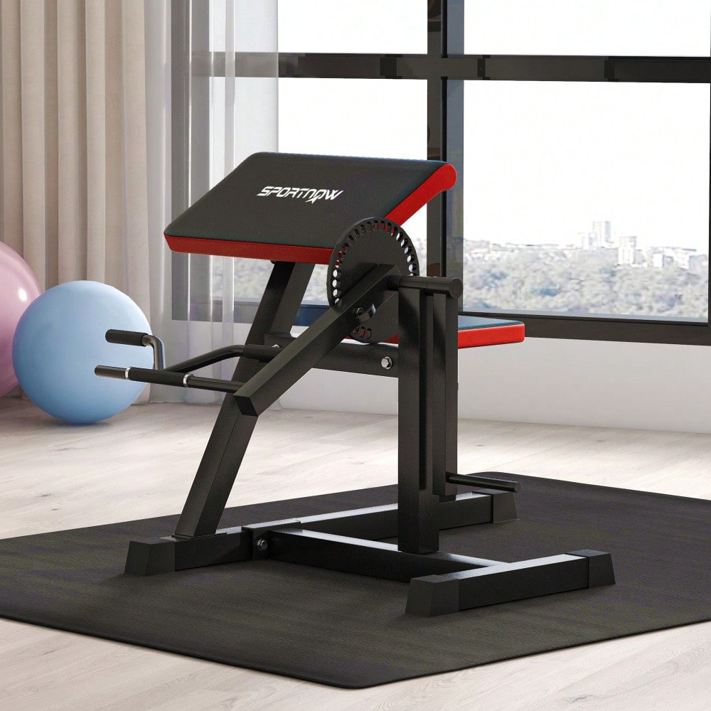 SPORTNOW Bizeps Trizeps Curl Maschine Fitnessgerät mit 5-stufig verstellbarem Sitz für Trizeps Extension, Kunstleder Schwarz