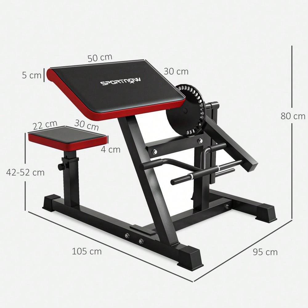 SPORTNOW Bizeps Trizeps Curl Maschine Fitnessgerät mit 5-stufig verstellbarem Sitz für Trizeps Extension, Kunstleder Schwarz