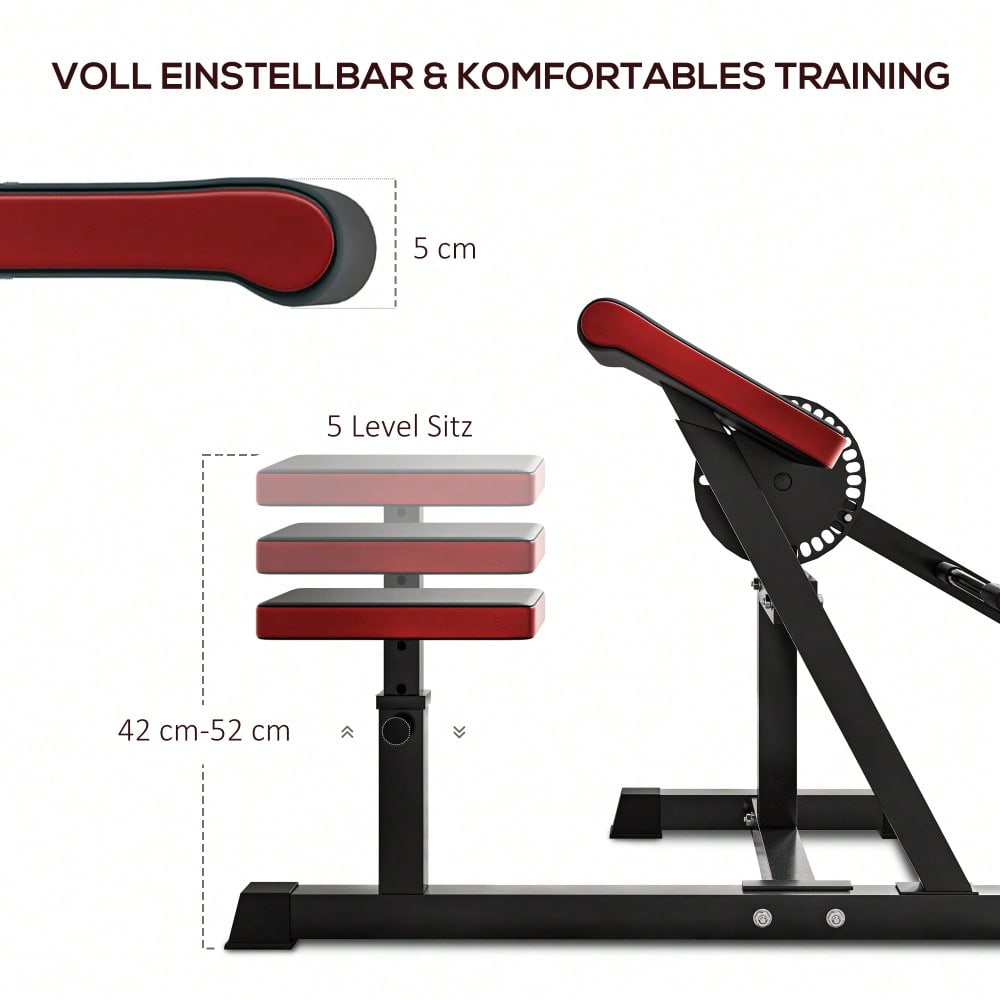 SPORTNOW Bizeps Trizeps Curl Maschine Fitnessgerät mit 5-stufig verstellbarem Sitz für Trizeps Extension, Kunstleder Schwarz