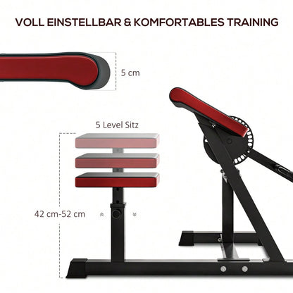 SPORTNOW Bizeps Trizeps Curl Maschine Fitnessgerät mit 5-stufig verstellbarem Sitz für Trizeps Extension, Kunstleder Schwarz