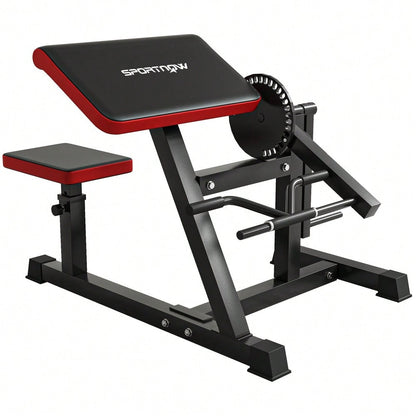 SPORTNOW Bizeps Trizeps Curl Maschine Fitnessgerät mit 5-stufig verstellbarem Sitz für Trizeps Extension, Kunstleder Schwarz