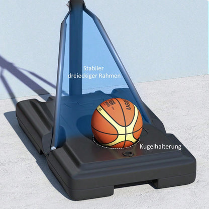 SPORTNOW Basketballkorb Outdoor, Verstellbare Korbhöhe 230-305 cm, Basketballständer mit 110 x 75 cm bruchsichere Rückwand mit Rädern, gefederter Korb, Gewicht für Erwachsene