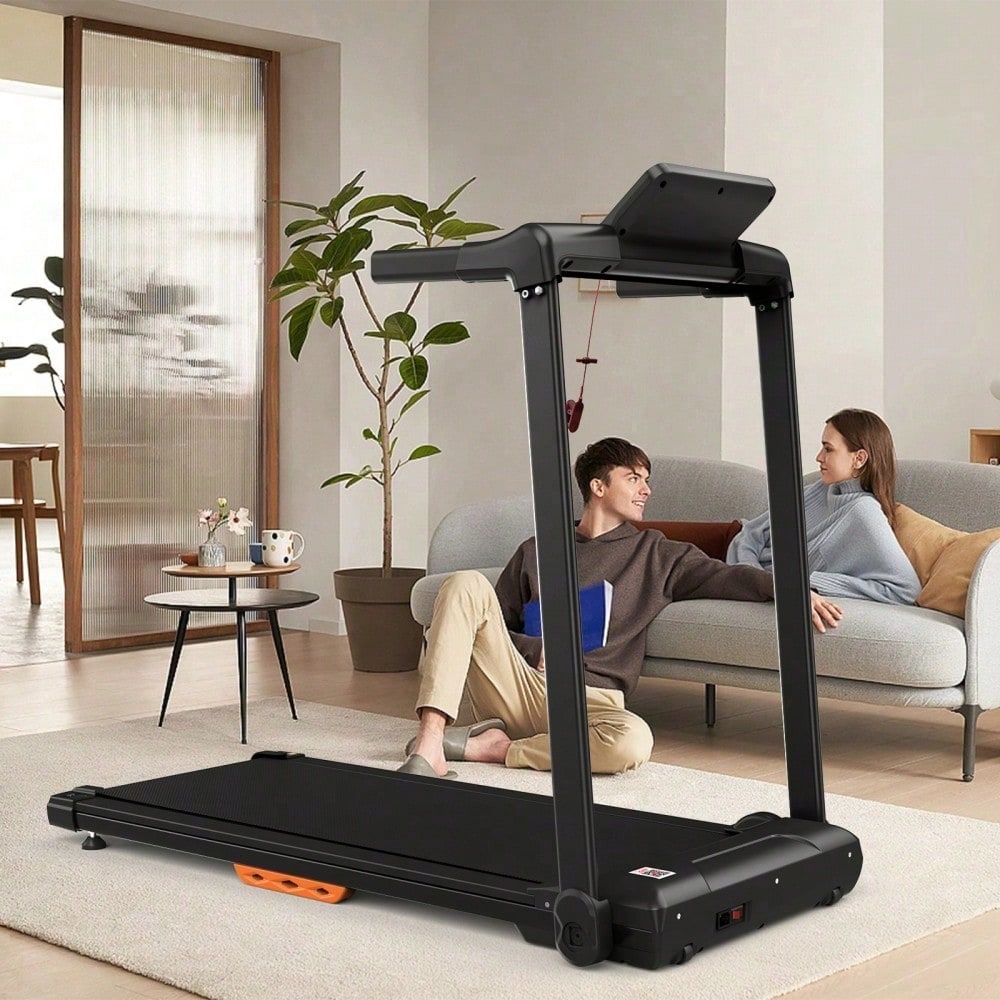 Laufband für Zuhause, Laufband klappbar, Treadmill bis 12 km/h, max. 120kg, Tablethalterung,    App kompatibel, LED