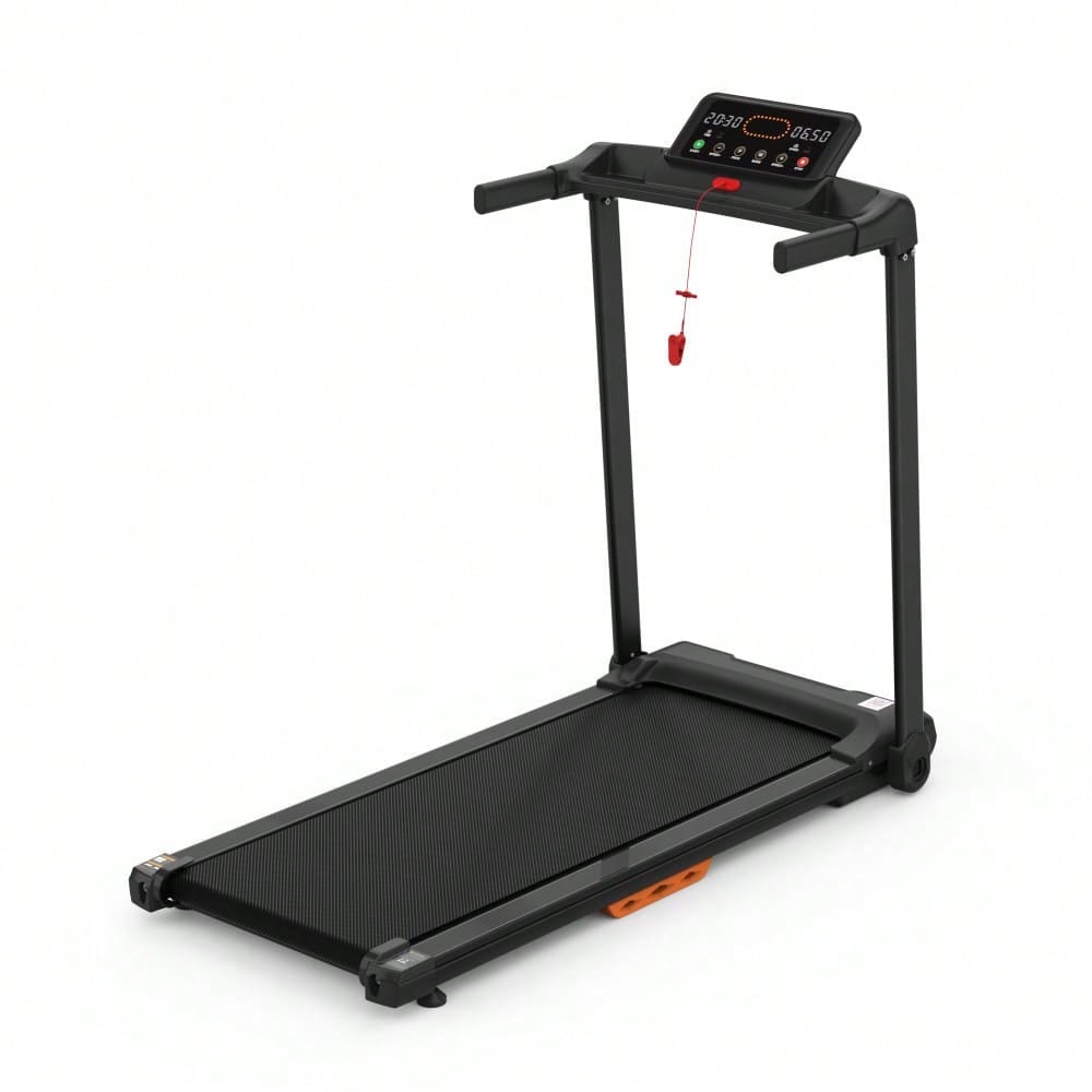 Laufband für Zuhause, Laufband klappbar, Treadmill bis 12 km/h, max. 120kg, Tablethalterung,    App kompatibel, LED