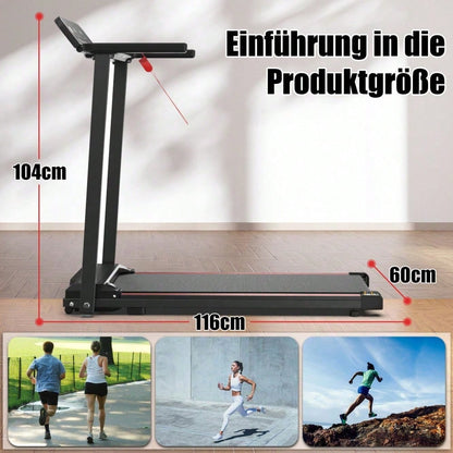 Elektrisches Laufband, Klapplaufband für Zuhause bis zu 12 km/h, mit LED-Display, App, kompaktes Gehpadd für Zuhause und Büro, mit einem Gewicht von 120KG