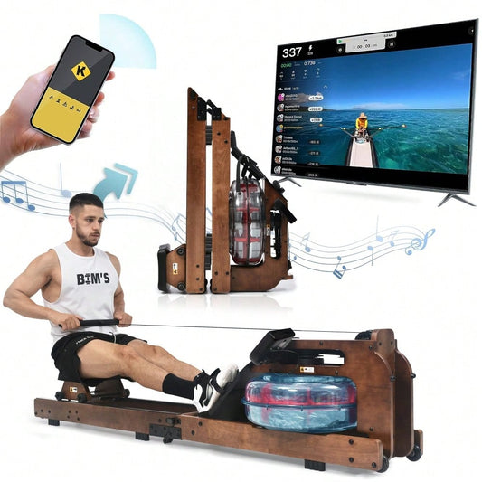 Faltbare Wasserwiderstands-Rudergerät mit Kinomap APP,Innenraum Heim-Fitness-Rudergerät