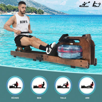 Faltbare Wasserwiderstands-Rudergerät mit Kinomap APP,Innenraum Heim-Fitness-Rudergerät