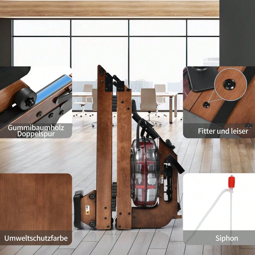Faltbare Wasserwiderstands-Rudergerät mit Kinomap APP,Innenraum Heim-Fitness-Rudergerät
