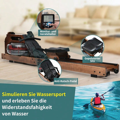 Faltbare Wasserwiderstands-Rudergerät mit Kinomap APP,Innenraum Heim-Fitness-Rudergerät