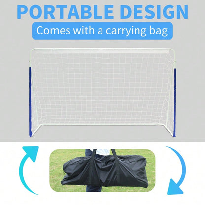 243.8cm x 152.4(8x5FT) Soccer Goals for Backyard Portable Net Collapsible Metal Base, Quick Setup Soccer Net for Indoor Outdoor Practice Training with Carry Bag