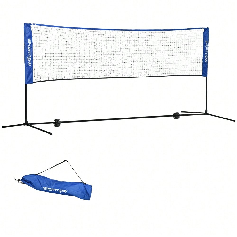 SPORTNOW Badmintonnetz Set 103/120/155H cm, faltbares & höhenverstellbares Tennisnetz für Indoor und Outdoor, Polyester, ideal für Volleyball und Federball