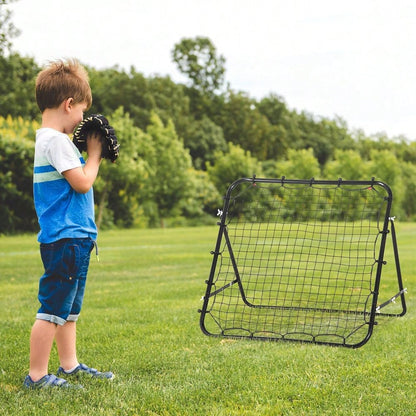 HOMCOM Fußball Rebounder Kickback Tor Rückprallwand 96x80x96 cm aus Metallrohr und PE in Schwarz für Training und Spiel