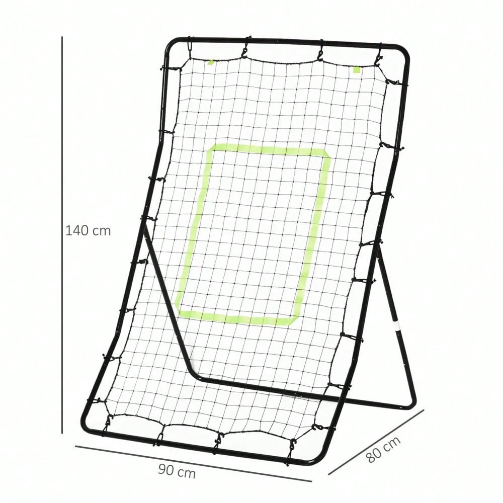 HOMCOM Kickback Rebounder Tor 75x126cm, Rückprallwand aus Stahl und PE, Trainingshilfe für Fußball, Schwarz