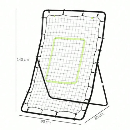 HOMCOM Kickback Rebounder Tor 75x126cm, Rückprallwand aus Stahl und PE, Trainingshilfe für Fußball, Schwarz