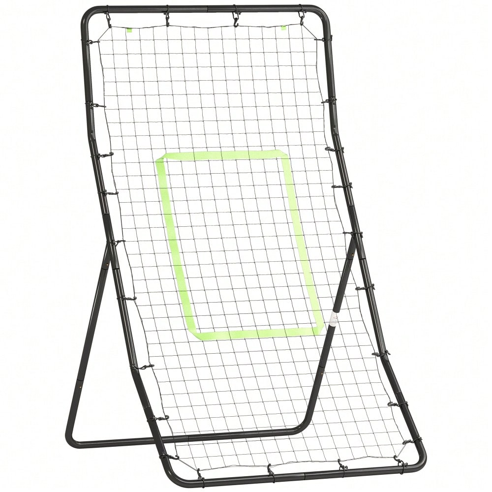 HOMCOM Kickback Rebounder Tor 75x126cm, Rückprallwand aus Stahl und PE, Trainingshilfe für Fußball, Schwarz