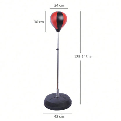 HOMCOM Punchingball Set Standbox höhenverstellbar 125-145cm Handschuhe Pumpe Profi & Anfänger