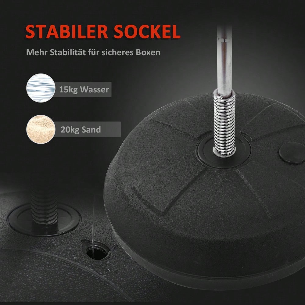 HOMCOM Punchingball Set Standbox höhenverstellbar 125-145cm Handschuhe Pumpe Profi & Anfänger