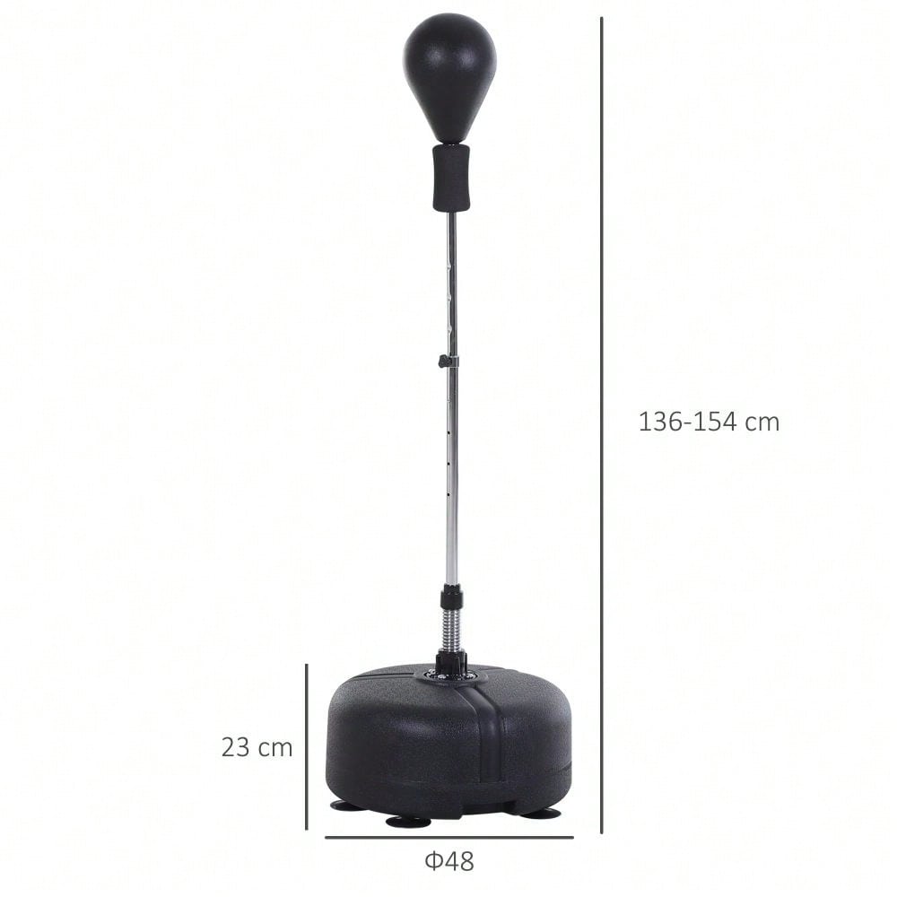 HOMCOM Punchingball Set Standbox Training Set 136-154 cm höhenverstellbar mit 1 paar Handschuhe Geeignet für Profis und Anfänger Schwarz