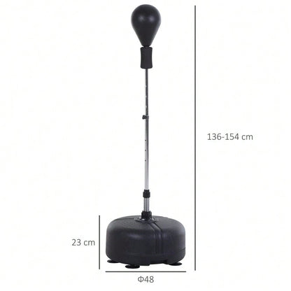 HOMCOM Punchingball Set Standbox Training Set 136-154 cm höhenverstellbar mit 1 paar Handschuhe Geeignet für Profis und Anfänger Schwarz