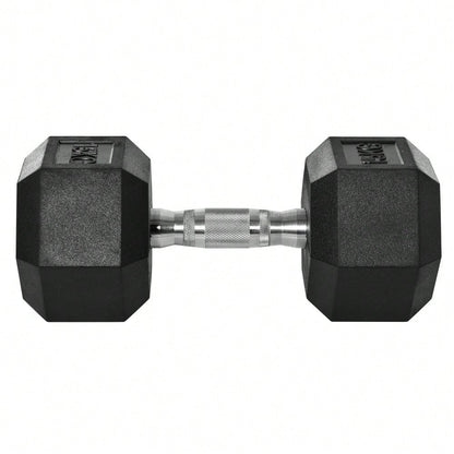 HOMCOM Hexagon Kurzhantel Gusseisen Hantel Gummi-Hantel Griff gerändelt Gewichte Metall Gummi schwarz 1 x 15 KG