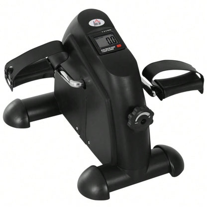 HOMCOM Mini Bike Pedaltrainer Trainingsrad mit LCD-Display, gusseisen, schwarz, kompakt 35x40x31cm für Zuhause & Fitness