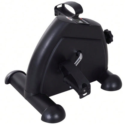 HOMCOM Mini Bike Pedaltrainer Trainingsrad mit LCD-Display, gusseisen, schwarz, kompakt 35x40x31cm für Zuhause & Fitness
