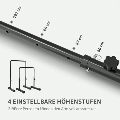 HOMCOM Dip Barren Bars 2er Set Rutschfest Dip Station 80-100 cm Höhenverstellbar Fitness Parallettes für Muskeltraining und Krafttraining Stahl Schwarz