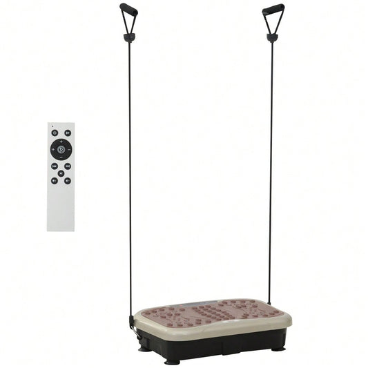 HOMCOM Vibrationsplatte Vibrationstrainer Vibrationsgerät Fitnesstrainer LED-Anzeige USB-Lautsprecher Trainingsbänder Fernbedienung