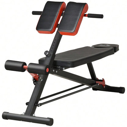 HOMCOM Multi-Hantelbank verstellbar Fitnessbank Schrägbank Bauchtrainer Schwarz 64 x 146 x 73,5-85 cm für effektives Training