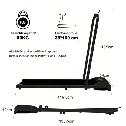 2 in 1 Laufband für zuhause, Laufband mit Fernbedienun 1-6 km/h Geschwindigkeit mit  LED-Display & Bluetooth Lautsprecher&Telefonhalterung,Laufband für Zuhause & Büro, Leicht zu Falten,Montagefre