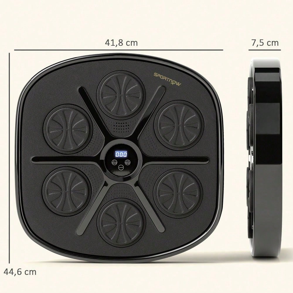 SPORTNOW Music Boxing Machine, elektronische Bluetooth Boxmaschine mit LED-Leuchten, Musik, Wandmontage Boxziel für Erwachsene, Heimübungen, Schwarz