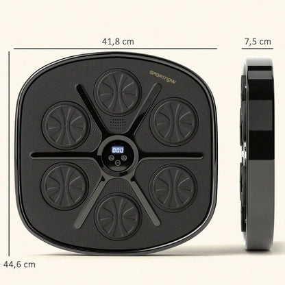 SPORTNOW Music Boxing Machine, elektronische Bluetooth Boxmaschine mit LED-Leuchten, Musik, Wandmontage Boxziel für Erwachsene, Heimübungen, Schwarz