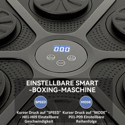 SPORTNOW Music Boxing Machine, elektronische Bluetooth Boxmaschine mit LED-Leuchten, Musik, Wandmontage Boxziel für Erwachsene, Heimübungen, Schwarz