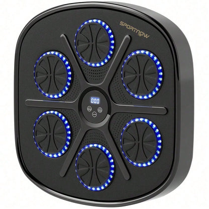SPORTNOW Music Boxing Machine, elektronische Bluetooth Boxmaschine mit LED-Leuchten, Musik, Wandmontage Boxziel für Erwachsene, Heimübungen, Schwarz