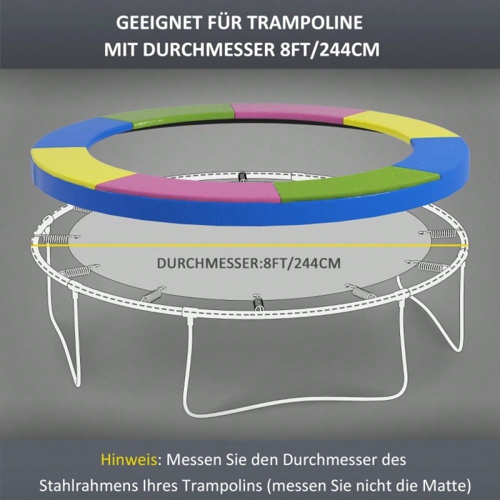 SPORTNOW Trampolin Randabdeckung Ø244 cm, UV-Schutz, wetterbeständig, langlebig & robust, Trampolin Zubehör