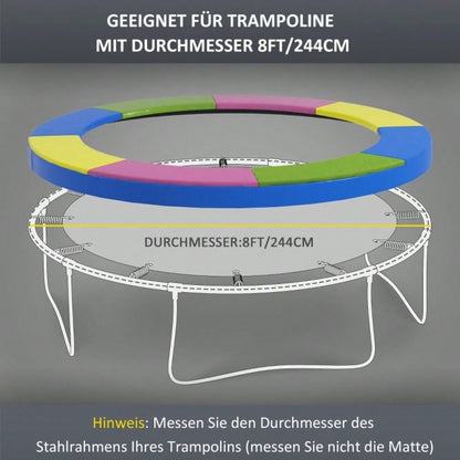 SPORTNOW Trampolin Randabdeckung Ø244 cm, UV-Schutz, wetterbeständig, langlebig & robust, Trampolin Zubehör