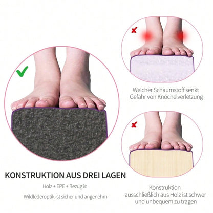 HOMCOM Faltbarer Schwebebalken, rutschfest, Wildlederbezug, robustes Holz, 210 x 10 x 6,5 cm, Violett
