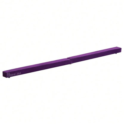 HOMCOM Faltbarer Schwebebalken, rutschfest, Wildlederbezug, robustes Holz, 210 x 10 x 6,5 cm, Violett