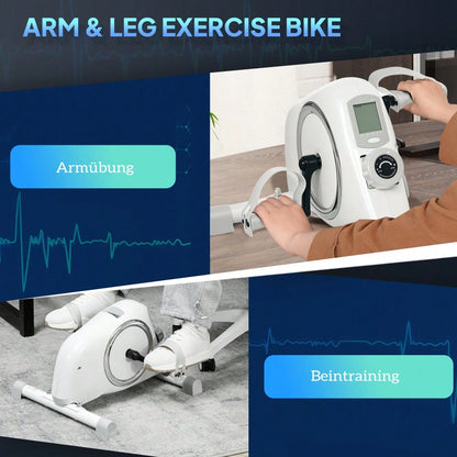 SPORTNOW Pedaltrainer Mini Heimtrainer für Senioren mit 8 verstellbarem Magnetwiderstand & LCD-Display Arm- und Beintrainer Fitnessbike für zuhause Trainingsgerät