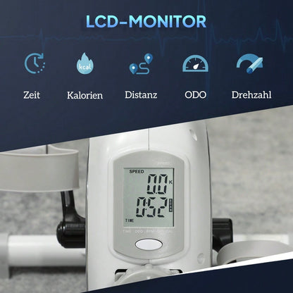 SPORTNOW Pedaltrainer Mini Heimtrainer für Senioren mit 8 verstellbarem Magnetwiderstand & LCD-Display Arm- und Beintrainer Fitnessbike für zuhause Trainingsgerät